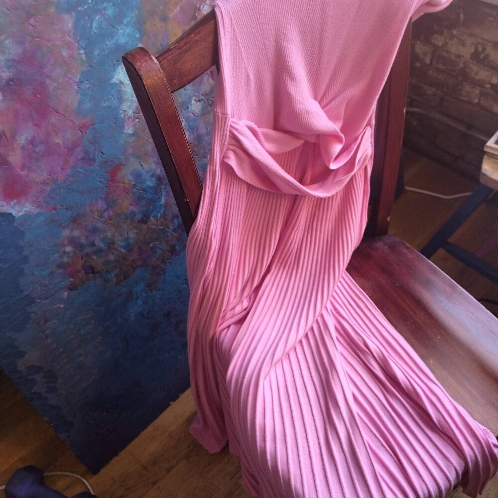 Pink sweater dress by Anthropologie